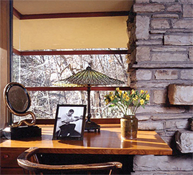 A desk at Fallingwater.